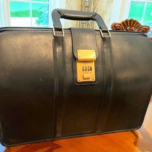 Coach Gladstone Black Leather Brief Case